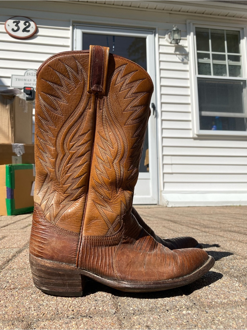 Men's Brown Leather Western Cowboy Boots